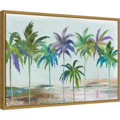 23" X 16" Tropical Dream By Asia Jensen Framed Canvas Wall Art - Amanti Art
