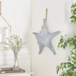 Polystone Starfish Wall Decor With Hanging Rope Gray - Olivia & May -Northlight Store GUEST 3960b874 684d 46d4 9f2c baf56baf2440