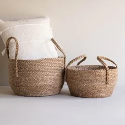 Set Of 2 Natural Woven Natural Seagrass Basket - Foreside Home & Garden -Northlight Store GUEST 3a65cde7 c8f4 404a aa92 c5e8644f031d