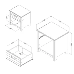 Ulysses 1-Drawer Nightstand Winter Oak - South Shore -Northlight Store GUEST 3b2dd686 85d3 4402 8b8c 1c87a333c37b