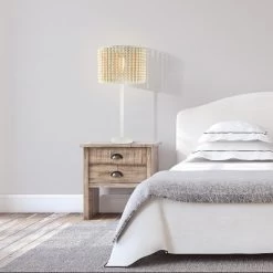 25" Eliza Metal And Tan Wood Beaded Drum Shade Table Lamp White - River Of Goods 16 25" Eliza Metal And Tan Wood Beaded Drum Shade Table Lamp White - River Of Goods -Northlight Store GUEST 3b515839 d86d 439b 9958 138f3d83735e