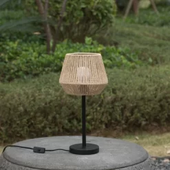 Vintiquewise Creative Paper Rope Lamp With Plug In Cord On/Off Switch For Bedroom, Living, Playroom And Entryway, Natural -Northlight Store GUEST 3bc2ac82 353b 401f b2bf dcc2163a4631