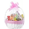 Wickerwise White Round Willow Gift Basket, With Gingham Liner And Handles -Northlight Store GUEST 3ceb8c20 a11c 4151 9519 a80105d8e549