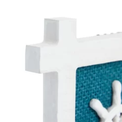 Okuna Outpost 4 Pack Coastal Decor For Home, Hanging Nautical Wall Decorations For Beach Theme Bathroom, 5.9 X 5.9 In, White, Blue -Northlight Store GUEST 3daaf2fa ad91 4b4e 8245 52f82ed43785