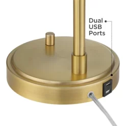 Possini Euro Design Possini Euro Vaile Desk Lamp With Dual USB Ports Warm Gold With Glass Shade -Northlight Store GUEST 3dcee422 11f0 4106 8742 1d96f0c2351b