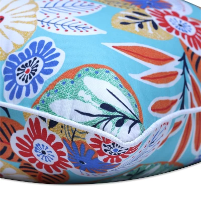 25" Outdoor/Indoor Floor Pillow Marlow Aqua Blue - Pillow Perfect 3 25" Outdoor/Indoor Floor Pillow Marlow Aqua Blue - Pillow Perfect