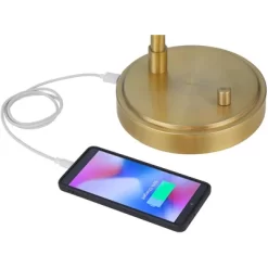 Possini Euro Design Possini Euro Vaile Desk Lamp With Dual USB Ports Warm Gold With Glass Shade -Northlight Store GUEST 3f24820b a9a9 4ea9 b204 a581d0345f94