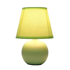 8.66" Petite Ceramic Orb Base Bedside Table Desk Lamp With Matching Tapered Drum Fabric Shade Green - Creekwood Home -Northlight Store GUEST 40d92f04 ea61 4c1c b5b2 853ca487c125