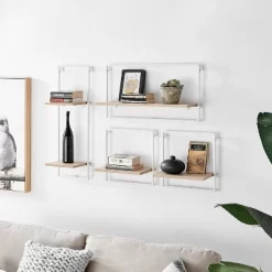 4pc Framed Wall Shelf Set White/Maple - Danya B. -Northlight Store GUEST 4135dc1d 5301 4859 981b cfdae50e8289
