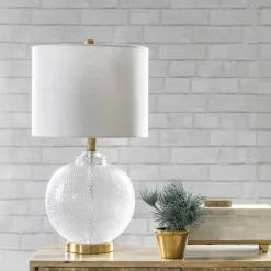 NuLOOM Elmira 23" Glass Table Lamp Lighting - Brass 23" H X 13" W X 13" D -Northlight Store GUEST 415d38e8 2dff 4350 9ec2 0d9aeb8fff4b
