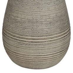 360 Lighting Julio Modern Table Lamp 30" Tall Natural Gray Ceramic Oatmeal Drum Shade For Bedroom Living Room Bedside Nightstand Office Kids House -Northlight Store GUEST 417d228d a030 4e15 934f a1cf7a36e2a9