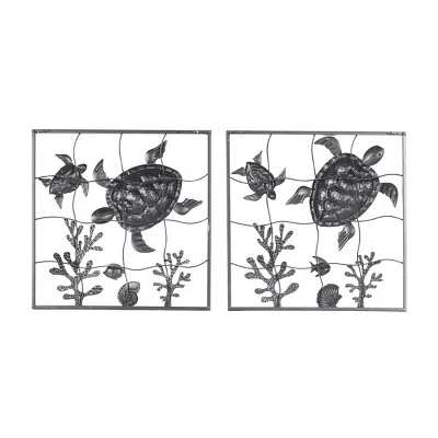 Set Of 2 Metal Turtle Wall Decors - Olivia & May 4 Set Of 2 Metal Turtle Wall Decors - Olivia & May - Image 2