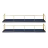 24" X 4" 2pk Benbrook Wood And Metal Floating Wall Shelf Set Blue/Gold - Kate & Laurel All Things Decor -Northlight Store GUEST 42904a3f 0ed6 433e a5a6 592206651a72