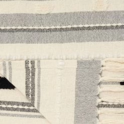 50"x60" Ribbed With Pom-Pom Throw Blanket Black/Ivory - Mina Victory -Northlight Store GUEST 43405ddb dfff 48eb a766 ff48b5fa6d10