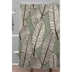 Alisa Galitsyna Tropical Banana Leaves Pattern Shower Curtain Green - Deny Designs