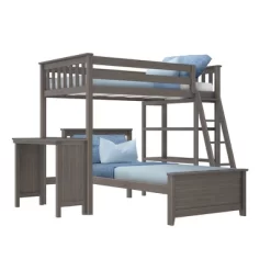 Max & Lily L-Shaped Twin Over Twin Bunk Bed With Bookcase And Desk -Northlight Store GUEST 43aadca6 cc11 4b5e b1ac d81aa6030db2