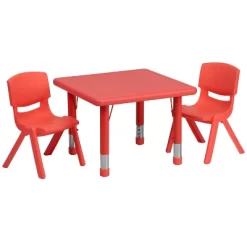 Flash Furniture 24" Square Plastic Height Adjustable Activity Table Set With 2 Chairs -Northlight Store GUEST 44190d74 5583 4b7c ba5b 8ebf787a975e 1