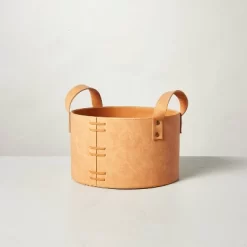 Faux Leather Storage Bin Camel Brown - Hearth & Hand™ With Magnolia -Northlight Store GUEST 44d96e68 729c 45be 9c1d 095880db7830