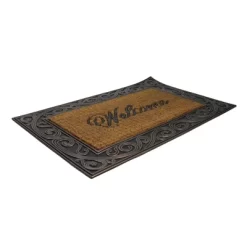 Northlight Brown And Black Swirled Rectangular Welcome Doormat 35" X 23"