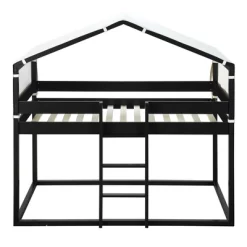 Wood Twin Over Twin Bunk Bed With Tent-ModernLuxe 15 Wood Twin Over Twin Bunk Bed With Tent-ModernLuxe -Northlight Store GUEST 4675e550 4434 4a68 a5ba a0eaf0ffc8f3
