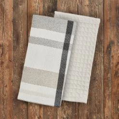 Split P Mason Plaid Dishtowel And White Waffle Weave Dishcloth Bundle Of 2