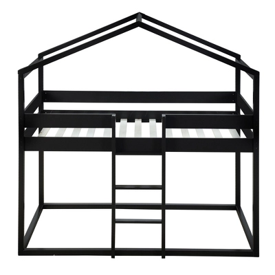 Wood Twin Over Twin Bunk Bed With Tent-ModernLuxe 7 Wood Twin Over Twin Bunk Bed With Tent-ModernLuxe - Image 5
