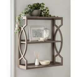 25" X 28" Raines Wood Decorative Wall Shelf Gray - Kate & Laurel All Things Decor -Northlight Store GUEST 471ef474 684c 4d27 b74a 273759102955