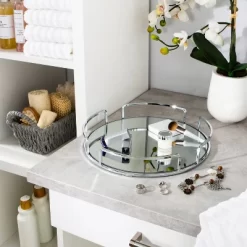 Modern Round Design Bathroom Tray Chrome - Home Details -Northlight Store GUEST 47469951 64d4 4ee1 a989 4e6677fbb43a