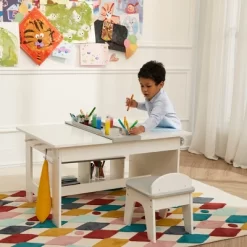 Fantasy Fields - Little Artist Monet Play Art Table Kids Furniture - White/Gray -Northlight Store GUEST 4789b143 07ca 4d13 b707 87cf940c4cfd