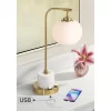 Possini Euro Design Barclay Modern Desk Lamp 23" High Warm Gold With USB Charging Port Frosted Glass Shade For Bedroom Living Room Bedside Office Kids -Northlight Store GUEST 47970eb3 ee34 4692 88c1 57d121c5e911