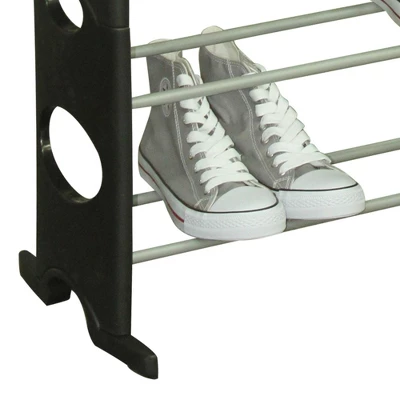Home Basics Stackable 30 Pair Metal And Plastic Shoe Rack, Black 4 Home Basics Stackable 30 Pair Metal And Plastic Shoe Rack, Black - Image 2
