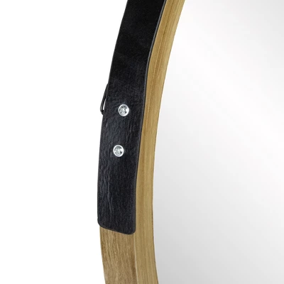 Northlight 21" Beige Round Modern Mirror With Woodgrain Finish 5 Northlight 21" Beige Round Modern Mirror With Woodgrain Finish - Image 3