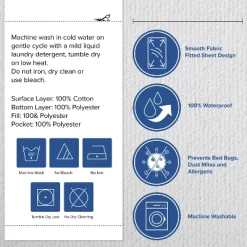 Flash Furniture Capri Comfortable Sleep Premium Fitted 100% Waterproof-Hypoallergenic Vinyl Free Mattress Protector - Breathable Fabric Surface, Queen -Northlight Store GUEST 49b9d208 1427 4159 9a43 42fa0cceab1b