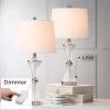 Regency Hill Luca Modern Table Lamps 25 1/2" High Set Of 2 Clear Glass With USB Charging Ports Dimmers White Fabric Drum Shade For Bedroom House Desk -Northlight Store GUEST 49c79af5 205b 4c86 ba78 6f63e2ba1527