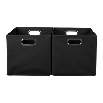 Niche Cubo 2pk Foldable Fabric Storage Bin With Label Holder Black 5 Niche Cubo 2pk Foldable Fabric Storage Bin With Label Holder Black - Image 3
