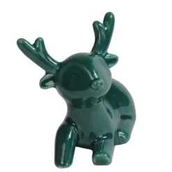 Northlight 3.5" Petite Green Ceramic Christmas Deer Tabletop Decoration