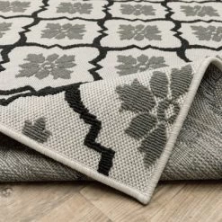 Trinity Floral Trellis Patio Area Rug Beige/Black - Captiv8e Designs -Northlight Store GUEST 4b4f46a3 293a 46f1 a4dc 35f1b60b9fff