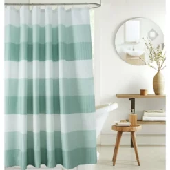 Kate Aurora Spa Accents Striped Waffle Fabric Shower Curtains -Northlight Store GUEST 4b740527 aa08 40b5 8916 d6fedb9c437d