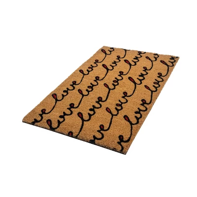 1'4" X 2'4" Love Letter Indoor/Outdoor Coir Doormat Red/Black - Entryways 3 1'4" X 2'4" Love Letter Indoor/Outdoor Coir Doormat Red/Black - Entryways