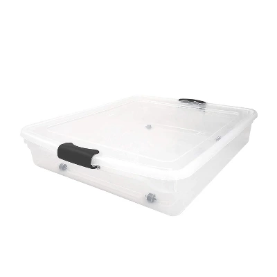 Homz 56 Qt Full/Queen Underbed Clear Plastic Latching Storage Container 8 Homz 56 Qt Full/Queen Underbed Clear Plastic Latching Storage Container - Image 6