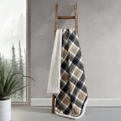 50"x60" Rugged Plaid Reversible Throw Blanket Beige - Eddie Bauer -Northlight Store GUEST 4c1cb057 a14e 44a2 9c08 156866209621