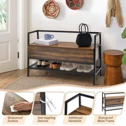 Costway Industrial Shoe Bench Rack Organizer WithPremium Gas Lift & Hidden Storage Box -Northlight Store GUEST 4cea9fa6 6d3e 4d20 b343 88ce5aea4d1b