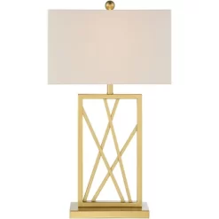 360 Lighting Claudia 26 1/2" Tall Square Modern Glam Luxe Table Lamp Gold Finish Metal Single White Shade Living Room Bedroom Bedside Nightstand House -Northlight Store GUEST 4dac601d 0638 434c 856d dab4ab9e3b0c