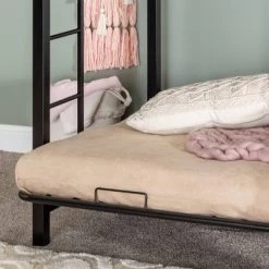 Twin Over Futon Analise Metal Bunk Bed Black - Saracina Home -Northlight Store GUEST 4db845de 3eb4 4634 9541 19c0829da1dc