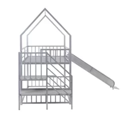 Twin Over Twin Metal Bunk Bed House Bed With Slide And Staircase-ModernLuxe 18 Twin Over Twin Metal Bunk Bed House Bed With Slide And Staircase-ModernLuxe -Northlight Store GUEST 4ddf4142 b897 4495 a4de aaf49cb98f46