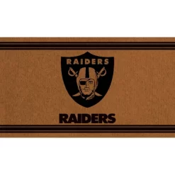 Evergreen Las Vegas Raiders Logo Turf Mat, Brown- 28 X 16 Inches Indoor Outdoor Doormat
