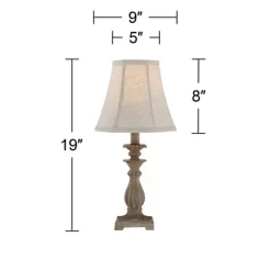 Regency Hill Cali Traditional Accent Table Lamps 19" High Set Of 2 Antique Beige Off White Bell Shade For Bedroom Living Room Bedside Nightstand Kids -Northlight Store GUEST 4e5cff0c 2341 464d a7d9 0db47263510e