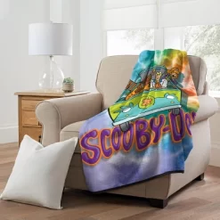 Scooby Doo Tie Dye Gang Mystery Machine Fleece Super Plush Throw Blanket 46" X 60" (117cm X 152cm) Multicoloured