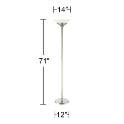 Possini Euro Design Metro Modern Torchiere Floor Lamp 71" Tall Brushed Nickel Frosted White Acrylic Shade For Living Room Reading Bedroom Office House -Northlight Store GUEST 4f3fc5e2 f026 46ca 87c6 c900ff124dd0