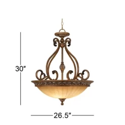 Kathy Ireland Sterling Estate Golden Bronze Pendant Chandelier 26 1/2" Wide Rustic Champagne Bowl Shade 3-Light Fixture For Dining Room Kitchen Island -Northlight Store GUEST 4fa68b34 8e65 47f5 9fcf bfafcfbdf1ac